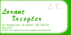 lorant kriegler business card